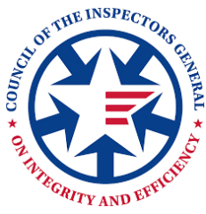 CIGIE logo with blue arrows pointing inward to form a white star