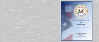 image of the cover of the report: an American flag on the left and the OIG seal on the upper right with text under it